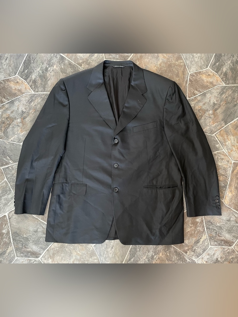 Canali Black Men's Three-Button Sport Coat US 48R EU 58R